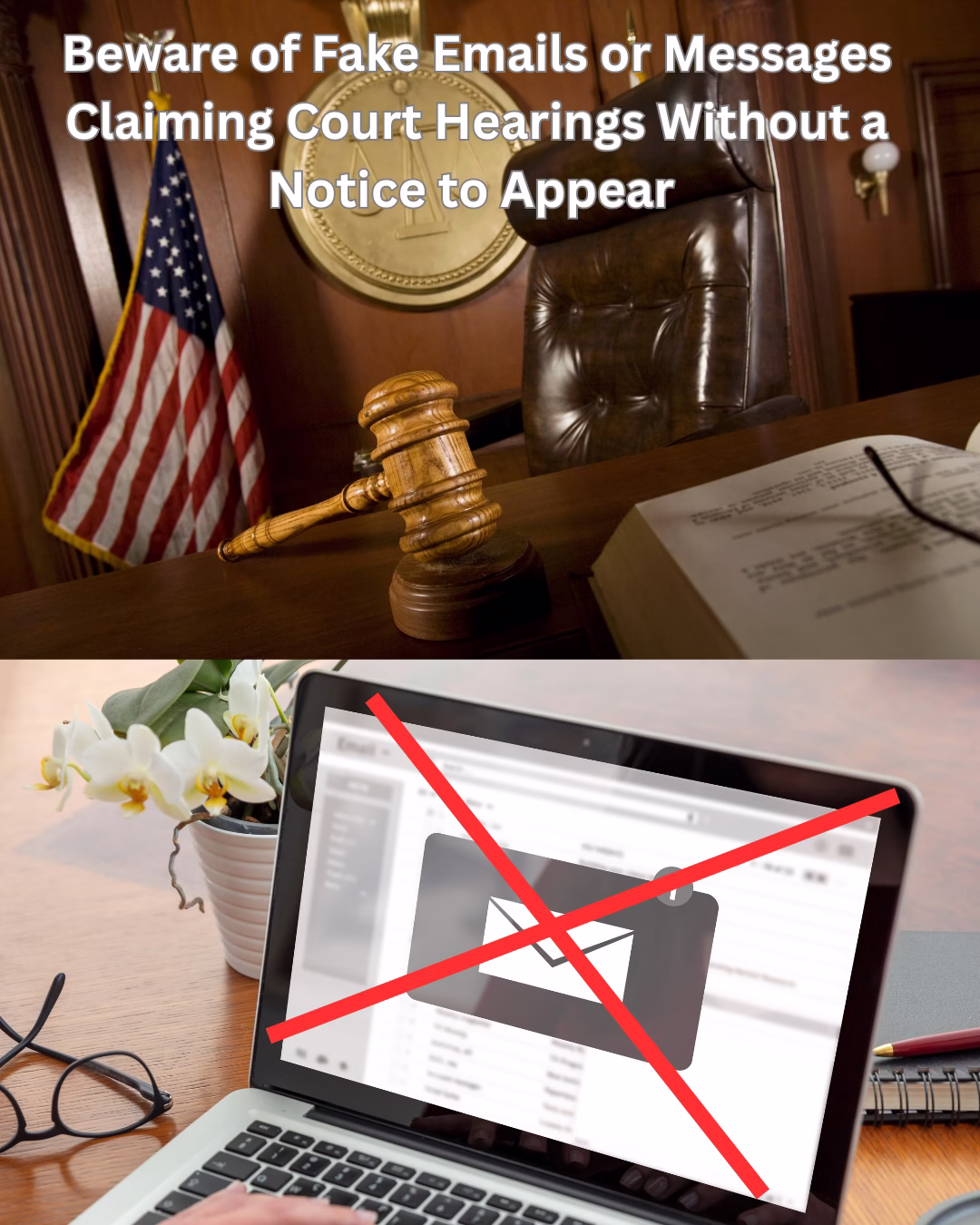 Beware of Fake Emails or Messages Claiming Court Hearings Without a Notice to Appear